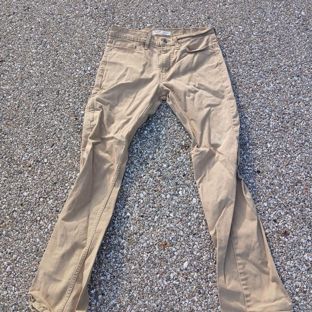 Levi Strauss Signature Gold Jeans Mens 29x32 Beige Slim Straight Denim Stretch